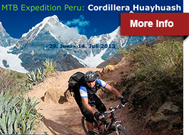 Peru: Mountainbike Extreme-Cordillera Huayhuash Yerupaja-Circuit one of the most spectacular tours on 2 wheels 